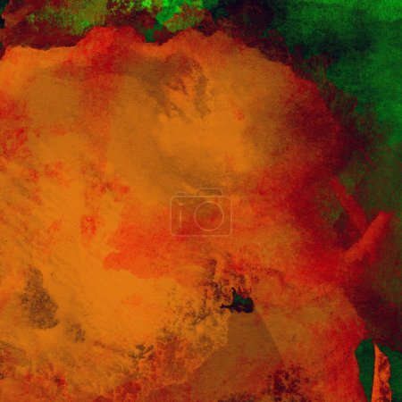 Foto de Patrón de acuarela colorido grunge abstracto con colores verde, rojo y amarillo - Imagen libre de derechos