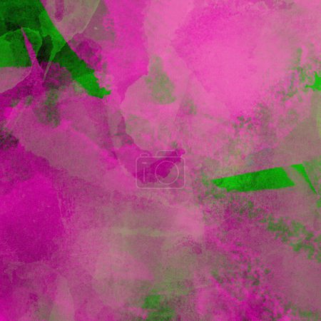 Foto de Fondo de acuarela abstracto hecho con colores verde y rosa - Imagen libre de derechos