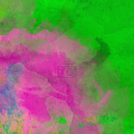 Foto de Fondo de acuarela abstracto hecho con colores verde y rosa - Imagen libre de derechos