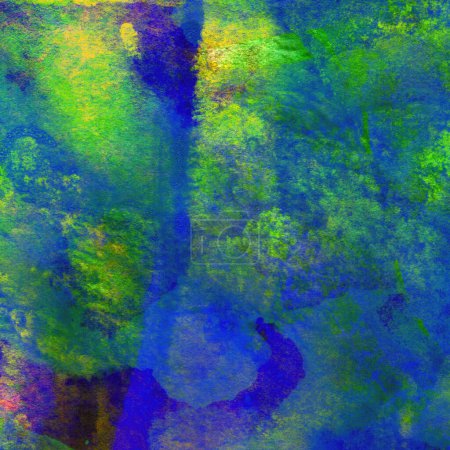 Téléchargez les photos : Abstrait fond coloré motif aquarelle faite avec des couleurs bleues et vertes - en image libre de droit