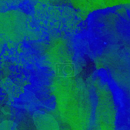 Foto de Fondo de patrón de acuarela colorido abstracto hecho con colores azul y verde - Imagen libre de derechos