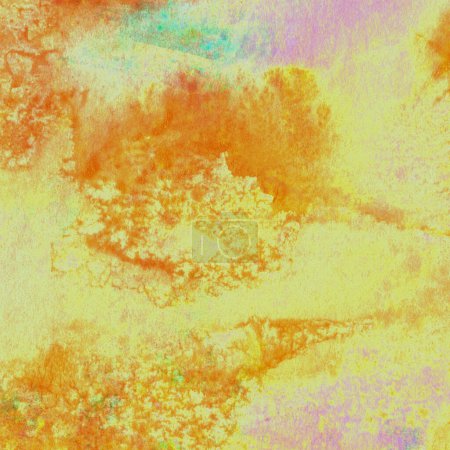 Photo for Abstract watercolor pattern with yellow, pink, red and touches of green and blue tones - Royalty Free Image