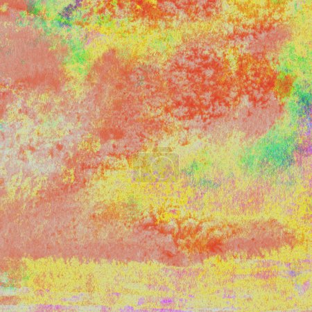 Photo for Abstract colorful watercolor pattern background with yellow and red colors and hints of pink, blue and green colors. - Royalty Free Image