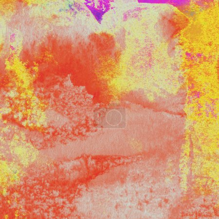 Téléchargez les photos : Modèle d'aquarelle abstrait élégant avec des couleurs jaunes, roses et rouges - en image libre de droit