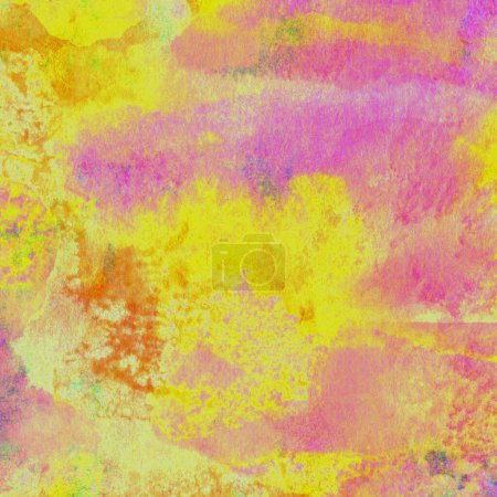 Foto de Elegante patrón de acuarela abstracta con colores amarillo, rosa y rojo - Imagen libre de derechos