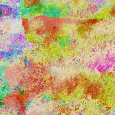 Photo for Abstract watercolor pattern with yellow, pink, red and hint of green and blue tones - Royalty Free Image
