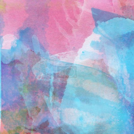 Photo for Artistic watercolor pattern made with pink and blue tones - Royalty Free Image