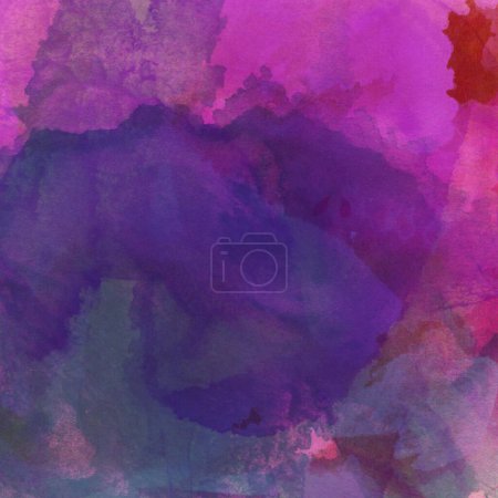 Téléchargez les photos : Motif aquarelle dans un style désordonné fait avec des couleurs violettes, bleues et vertes - en image libre de droit