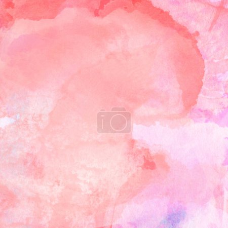 Photo for Abstract colorful background with watercolor washes of pink, red and orange colors - Royalty Free Image
