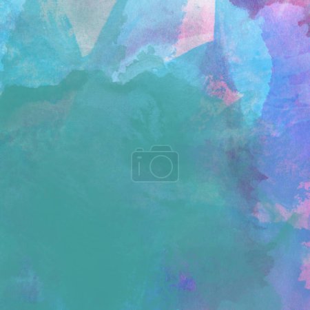 Foto de Patrón de acuarela en estilo desordenado hecho con colores violeta, azul y verde - Imagen libre de derechos