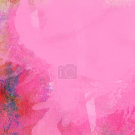 Foto de Fondo colorido abstracto con lavados de acuarela de colores rosa, rojo y naranja - Imagen libre de derechos