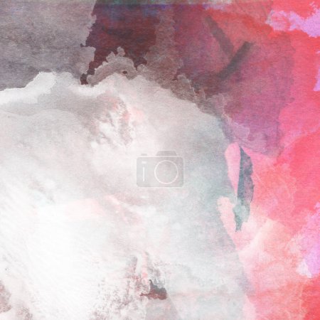 Foto de Fondo de acuarela grunge abstracto hecho de colores rojo, violeta y gris - Imagen libre de derechos
