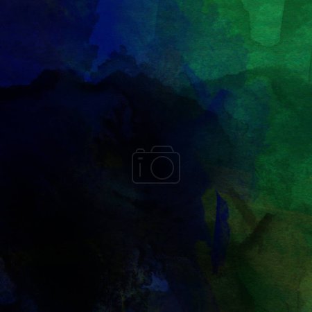 Foto de Patrón de acuarela artística grumosa en colores verde y azul - Imagen libre de derechos