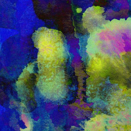 Photo for Watercolor background made with blue, green, yellow and pink colors. - Royalty Free Image