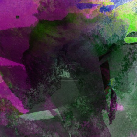 Foto de Patrón de acuarela con tonos mixtos de colores púrpura y verde - Imagen libre de derechos