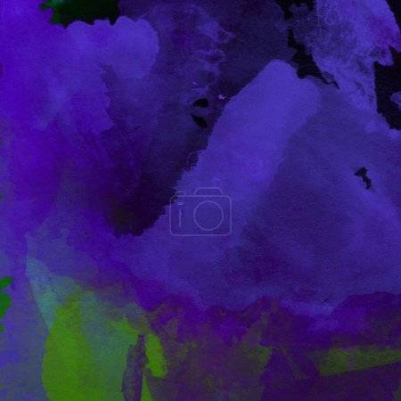 Photo for Grunge abstract background made with watercolor paints in purple, blue and green colors. - Royalty Free Image