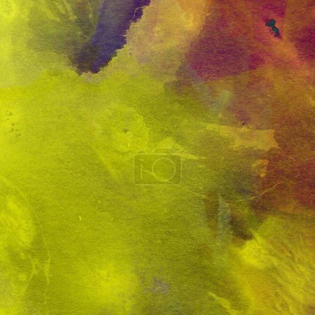 Téléchargez les photos : Fond abstrait Grunge réalisé avec des peintures à l'aquarelle aux couleurs jaune et marron. - en image libre de droit