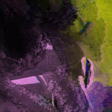 Photo for Grunge abstract background made with watercolor paints in purple, blue and green colors. - Royalty Free Image