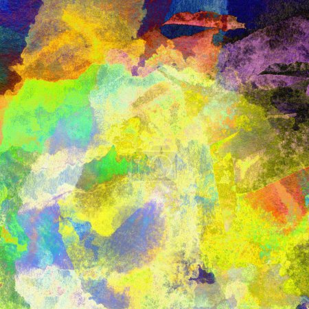 Foto de Grunge fondo acuarela con lavados de color amarillo, verde, azul, púrpura y rosa. - Imagen libre de derechos