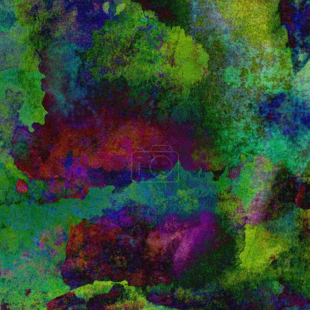 Foto de Elegante fondo de acuarela grunge con lavados de colores verde, azul, púrpura y rosa. - Imagen libre de derechos