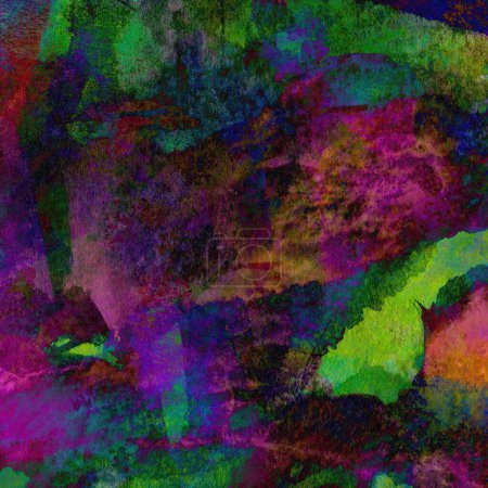 Téléchargez les photos : Fond d'aquarelle grunge élégant avec des lavages de couleurs vertes, bleues, violettes et roses. - en image libre de droit