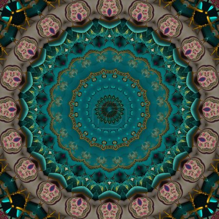 Foto de Esmeralda magenta mandala abstracto colorido fondo vista - Imagen libre de derechos