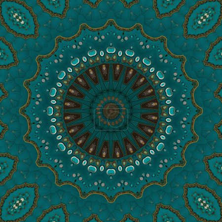 Téléchargez les photos : Émeraude magenta mandala abstrait coloré vue arrière-plan - en image libre de droit