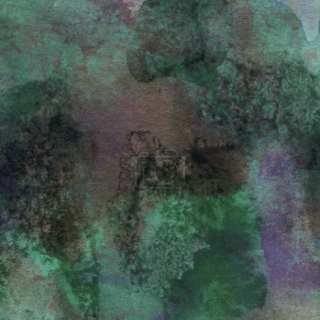 Foto de Diseño de acuarela verde abstracto. Textura pintada con agua, de cerca. Fondo minimalista. - Imagen libre de derechos