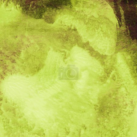 Foto de Diseño abstracto de acuarela verde oscuro. Textura pintada con agua, de cerca. Fondo minimalista. - Imagen libre de derechos