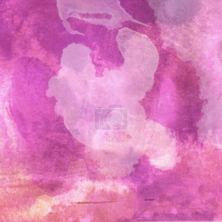 Foto de Diseño de acuarela rosa abstracto. Textura pintada con agua, de cerca. Fondo minimalista. - Imagen libre de derechos