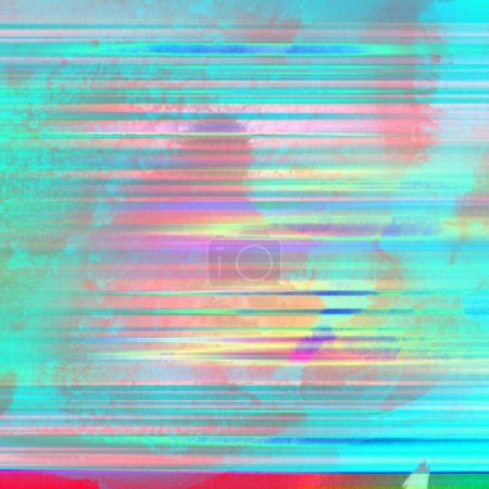 Photo for Watercolor stripes  background. Dusted Holographic Abstract Multicolored Background Photo Overlay, Screen Mode for Vintage Retro Looking, Rainbow Light Leaks Prism Colors, Trend Design Creative Defocused Effect, Blurred Glow Vintage - Royalty Free Image