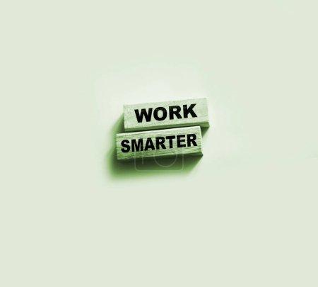Photo for Work Smarter words phrase on Wooden blocks business concept. self motivation concept. - Royalty Free Image