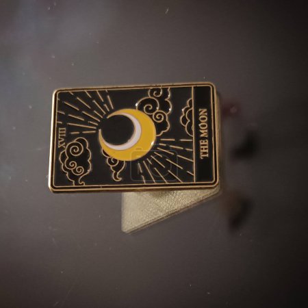 Photo for Taro card with the moon symbol close up - Royalty Free Image