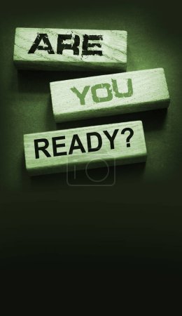 Photo for The text on wooden blocks : Are You Ready. Crisis management or exams preparation education concept - Royalty Free Image