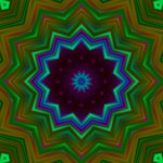 Neon glowing geometric mandala fantasy fractal. Mandala graphic design.