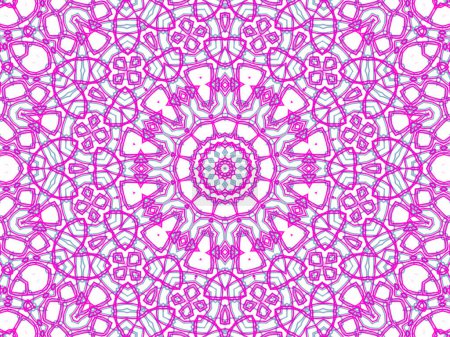 Foto de Mandala abstracto rosa y gris sobre fondo blanco. Diseño caleidoscópico único. - Imagen libre de derechos