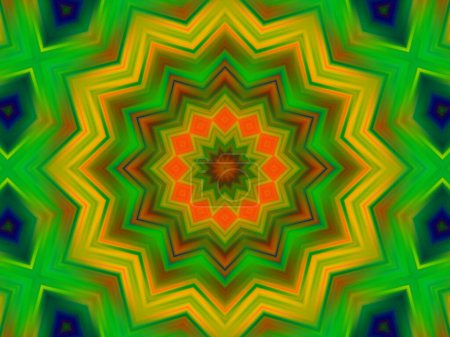 Photo for Neon glowing geometric mandala fantasy fractal. Mandala graphic design. - Royalty Free Image