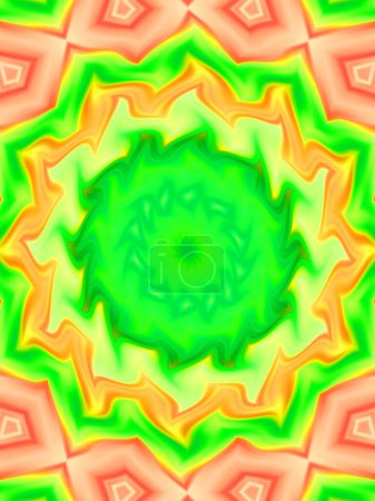 Photo for Neon glowing geometric mandala fantasy fractal. Mandala graphic design. - Royalty Free Image