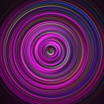 Colorful radial motion effect. Abstract rounded background. Multicolor gradient rings and circles wallpaper.
