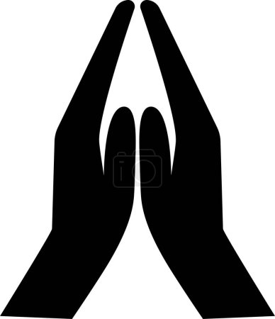 Zeichen der Geste der betenden Hände. Zeichen und Symbole der Religion.
