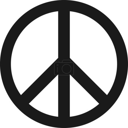 Ilustración de Signo de paz. Color negro. Signos y símbolos. - Imagen libre de derechos