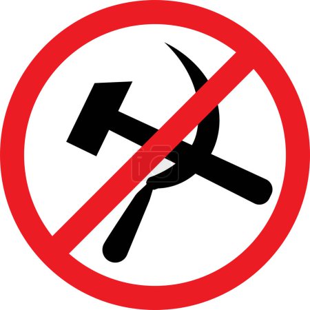 Pas de signe de faucille. Symbole anticommuniste. Signes et symboles interdits.
