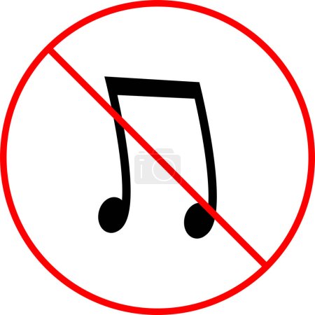 Illustration for No loud music sign. Forbidden signs and symbols. - Royalty Free Image