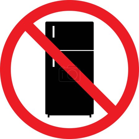 Illustration for No refrigerator sign. Forbidden signs and symbols. - Royalty Free Image