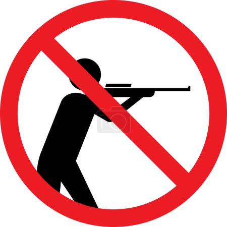 Keine Jagd erlaubt Zeichen. Verbotene Zeichen und Symbole.