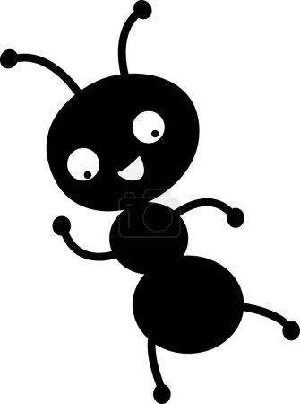 Illustration for Ant icon sign. Black insect silhouette vector. - Royalty Free Image
