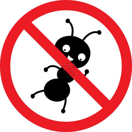 Téléchargez les illustrations : Pas de signe de fourmi. Signes et symboles interdits. - en licence libre de droit