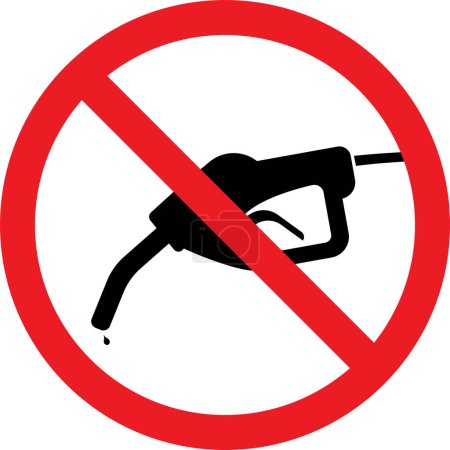 No fuel dispensation icon. Forbidden signs and symbols.