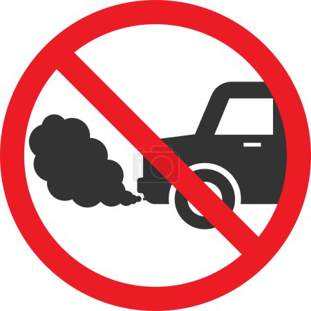 No idling turn engine off sign. Forbidden signs and symbols.