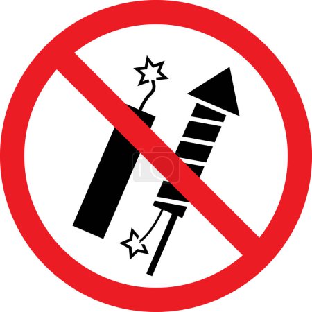 No fireworks sign. Forbidden signs and symbols.